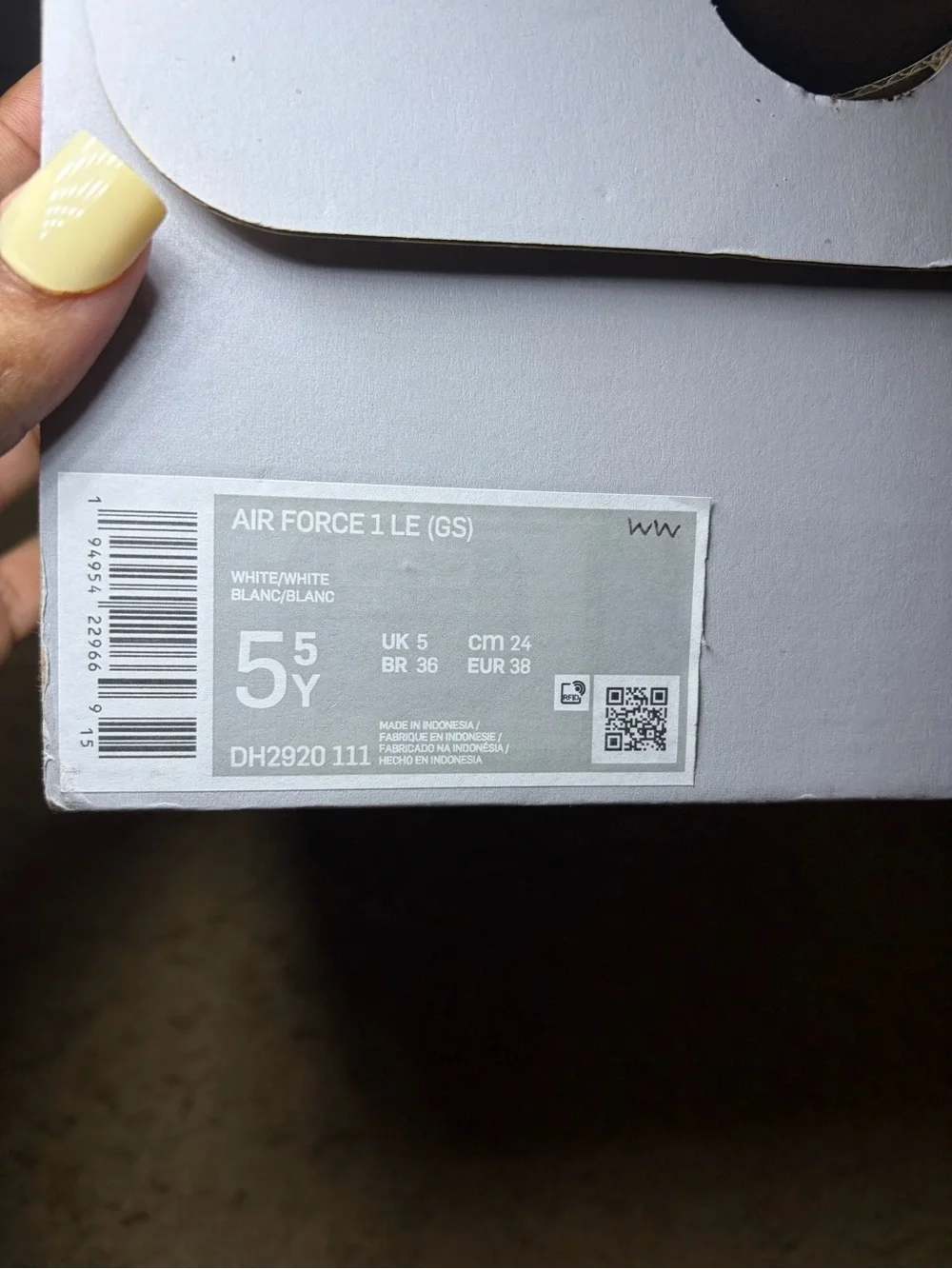 Nike Air Force 1 GS sneakers (Size 5.5)